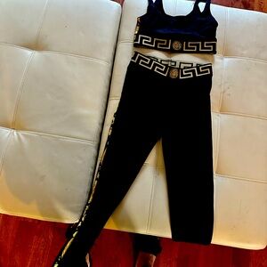 Two piece Versace bra and leggings set worn twice runs small